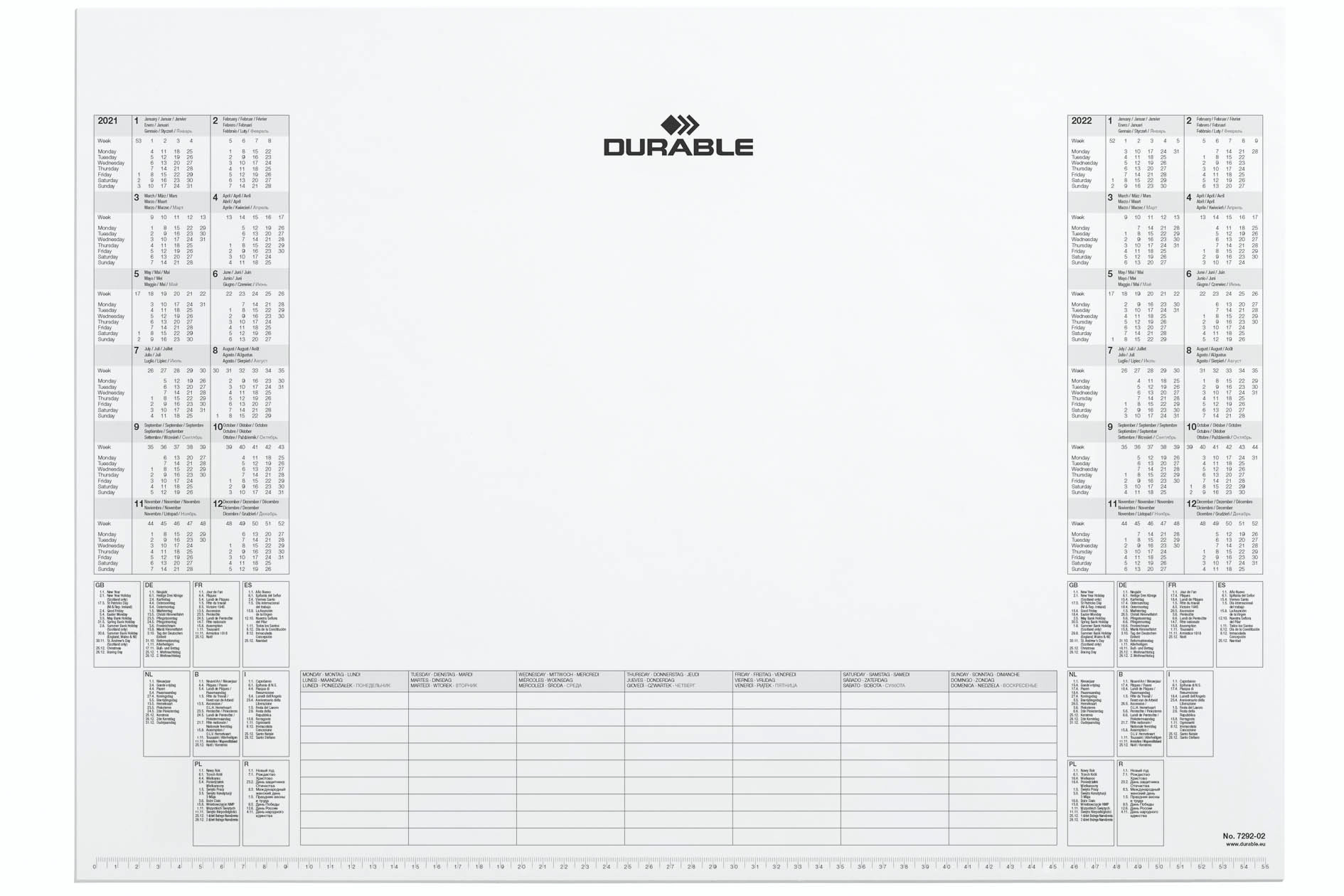 Покрытие Durable 7292-02 для стола, 57х40 см, белый (7292-02)