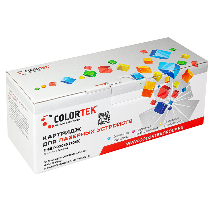 

Картридж лазерный Colortek CT-MLTD104S, черный, 1500 страниц, совместимый для Samsung ML-1660, ML-1665, ML-1667, ML-1677, ML-1860, ML-1865, ML-1867, SCX-3200, SCX-3205, SCX-3207, SCX-3217, SCX-3220