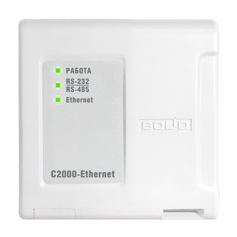 Преобразователь Болид, 1xRS-485/232 в 1xEthernet, IP30 (С2000-Ethernet), цвет белый - фото 1