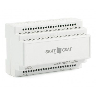 ИБП БАСТИОН SKAT - 12-3,0-DIN, 12В, 3А, пластиковый корпус под DIN рейку 35 мм, внешний АКБ от 7Ач, 139х89х65 мм, белый (580)