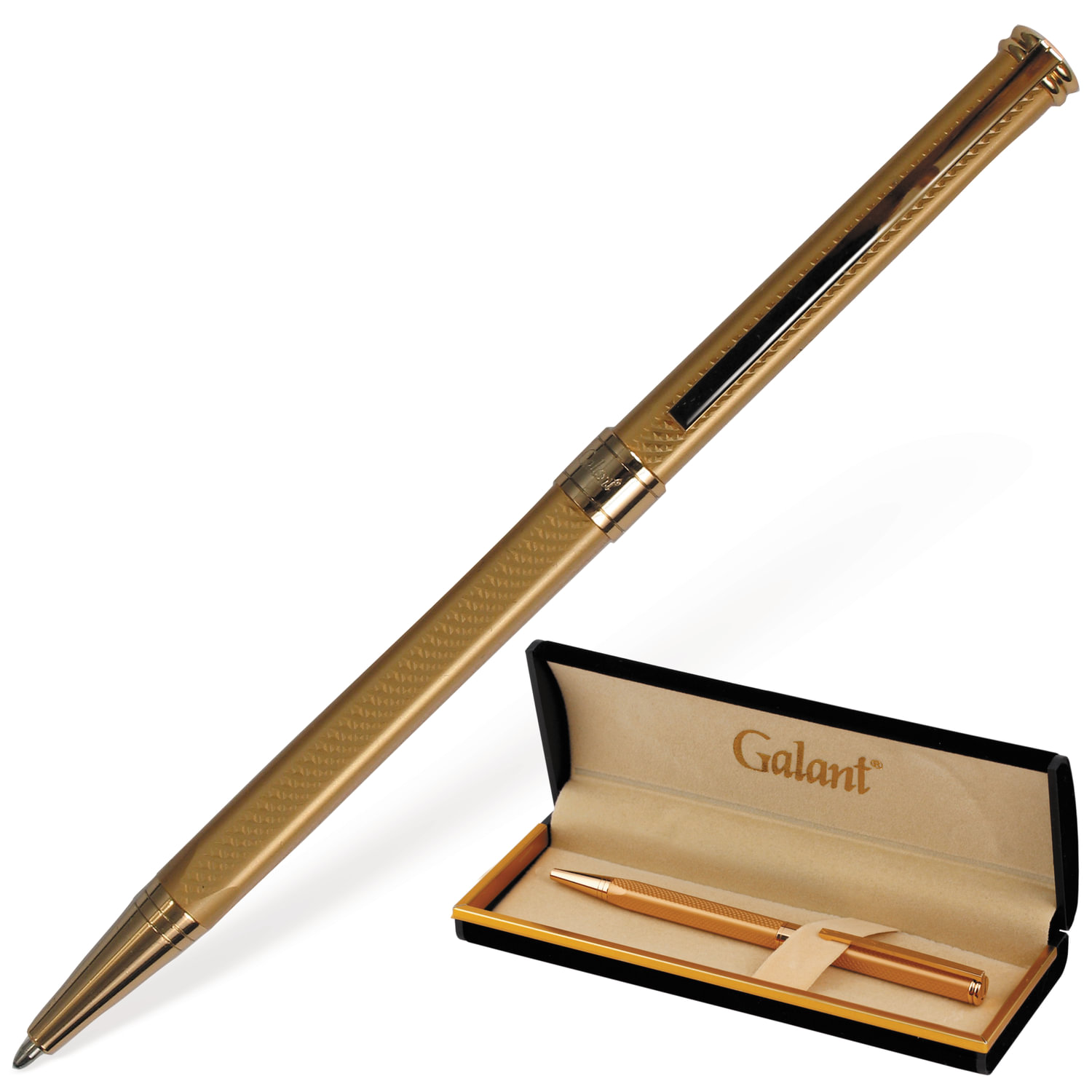 

Ручка шариковая автомат GALANT Stiletto Gold, синий, Латунь, подарочная упаковка (140527), Stiletto Gold
