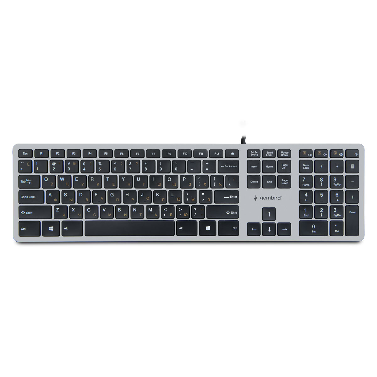 Клавиатура Gembird KB-8420, USB, черный/серебристый