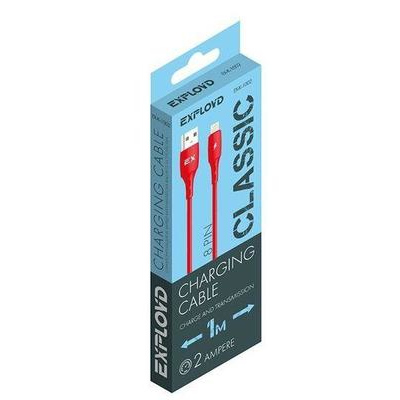 

Кабель USB 2.0(Am)-Lightning 8-pin(m), 2A, 1м, красный Exployd Classic EX-K-1002 (EX-K-1002), EX-K-1002