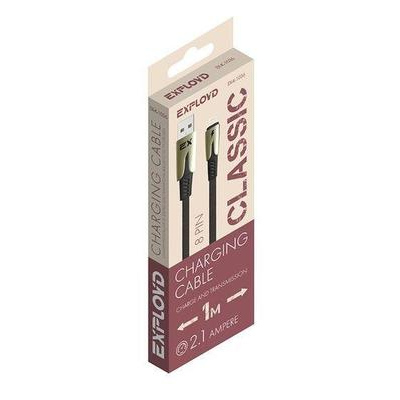 

Кабель USB 2.0(Am)-Lightning 8-pin(m), 2.1A, 1м, черный Exployd Classic EX-K-1036 (EX-K-1036), EX-K-1036