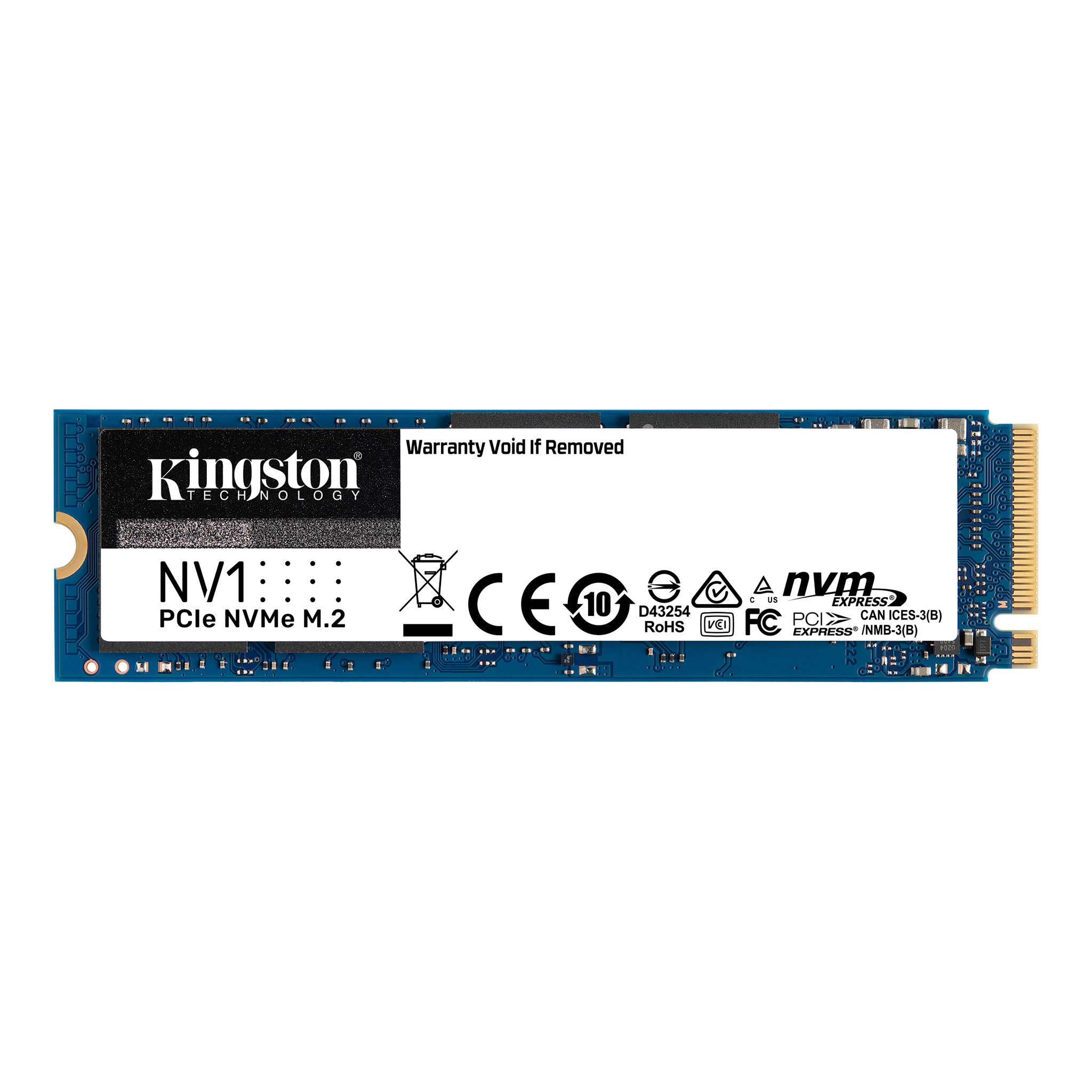 Твердотельный накопитель (SSD) Kingston 500Gb NV1, 2280, M.2, NVMe (SNVS/500G) SNVS/500G - фото 1