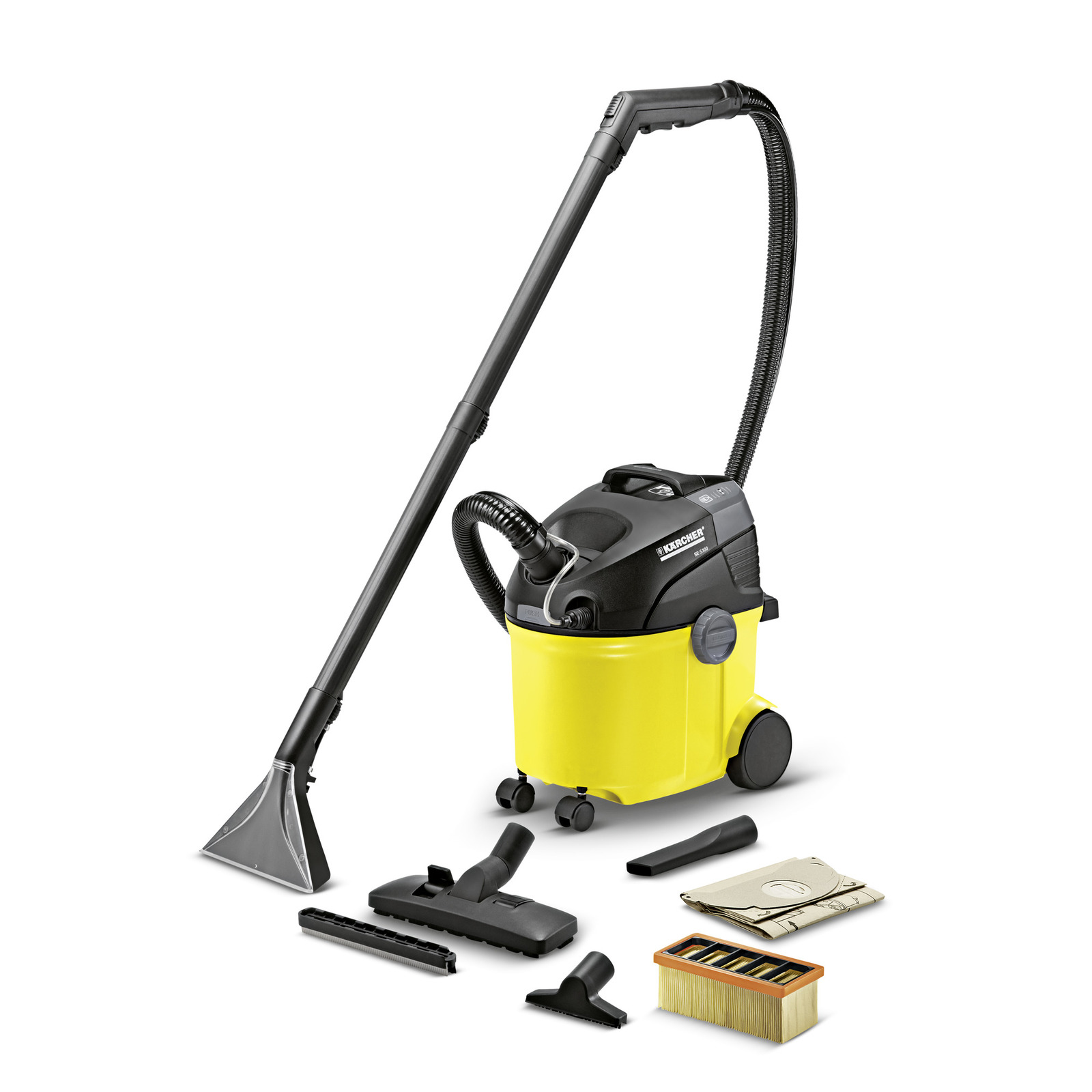 

Пылесос Karcher SE 5.100 1.4 кВт, 4 л, 5 м, желтый/черный (1.081-200.0), SE 5.100