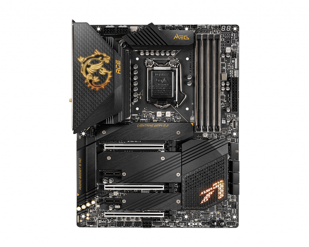 

Материнская плата MSI MEG Z590 ACE, Socket1200, Intel Z590, 4xDDR4, 3PCI-Ex16, 6SATA3, 7.1-ch, 2.5GLAN, 6 USB 3.2, 1 USB Type-C, HDMI, ATX, Retail, MEG Z590 ACE