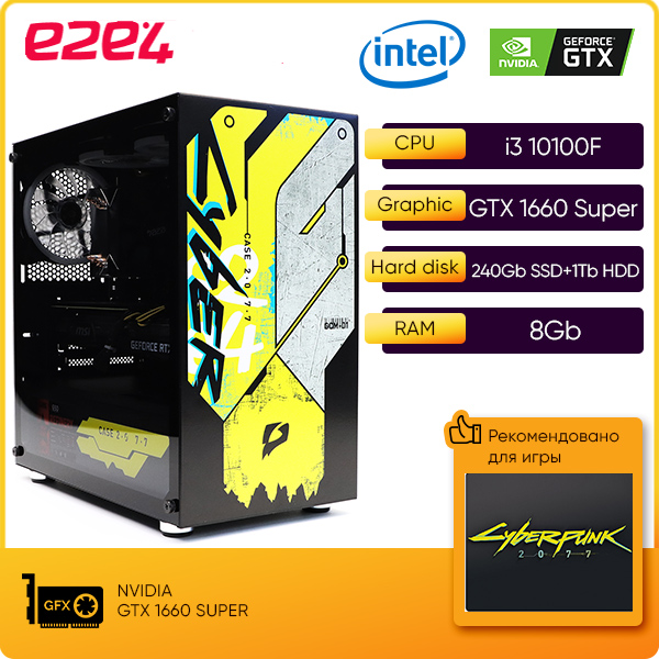 

Системный блок Mastero CyberPunk Middle, Intel Core i3 10100F 3.6 ГГц, 8Gb RAM, 240Gb SSD+1Tb HDD, NVIDIA GeForce GTX 1660 SUPER 6Gb, DOS, черный/серый (CPM-I10100-8-240-H-1660), Middle