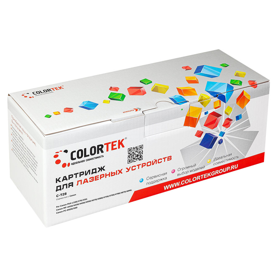 

Картридж лазерный Colortek CT-728 (728), черный, 2100 страниц, совместимый для Canon FAX-L150/FAX-L170/FAX-L410/MF-4410/MF-4430/MF-4450/MF-4550/MF-4570/MF-4580/MF-4730/PC-D520/PC-D550 без чипа