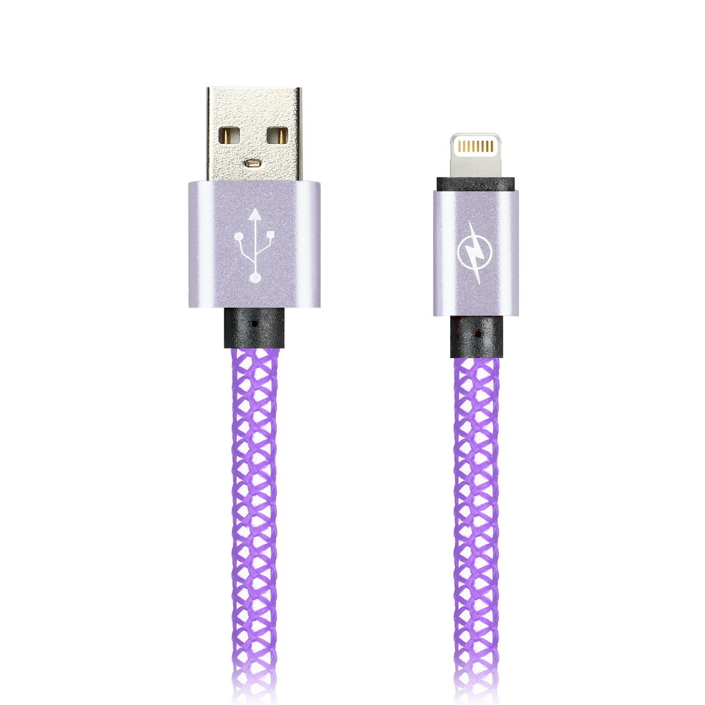 

Кабель USB-Lightning 8-pin(m), 2A, 1м, фиолетовый Smartbuy MESH (iK-512MSH violet), MESH