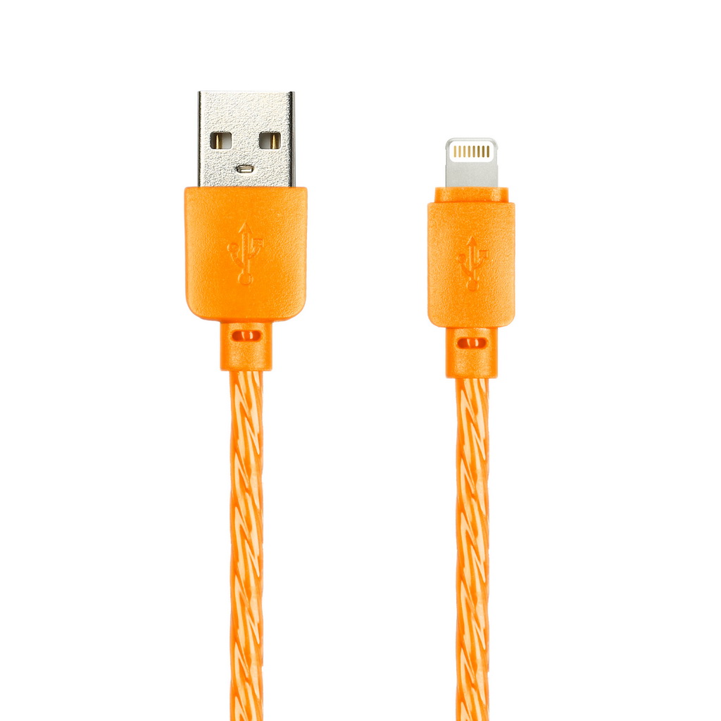 

Кабель USB-Lightning 8-pin(m), 2A, 1м, оранжевый Smartbuy SILICONE SPIRAL (iK-512SPS orange), SILICONE SPIRAL