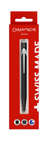 Ручка шариковая автомат CARANDACHE Office 849 Classic, черный, Алюминий, блистер (849.609)