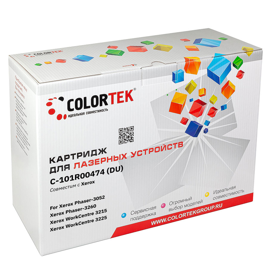 Драм-картридж (фотобарабан) лазерный Colortek CT-101R00474 (101R00474), черный, 10000 страниц, совместимый, для Xerox Phaser 3052/3260/WorkCentre 3215/3225 - фото 1