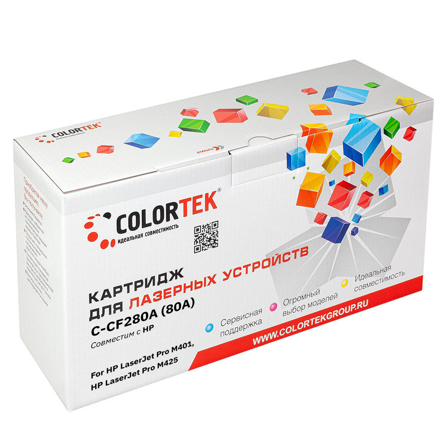 

Картридж лазерный Colortek СТ-CF280A (80A/CF280A), черный, 2700 страниц, совместимый для LJ P M401/M425