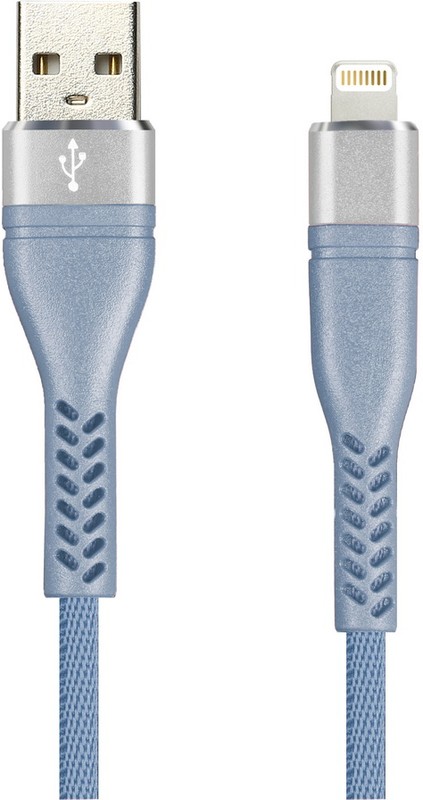

Кабель USB-Lightning 8-pin(m), 2A, 1м, серый Smartbuy TWILL ERGO (iK-512TWE gray), TWILL ERGO