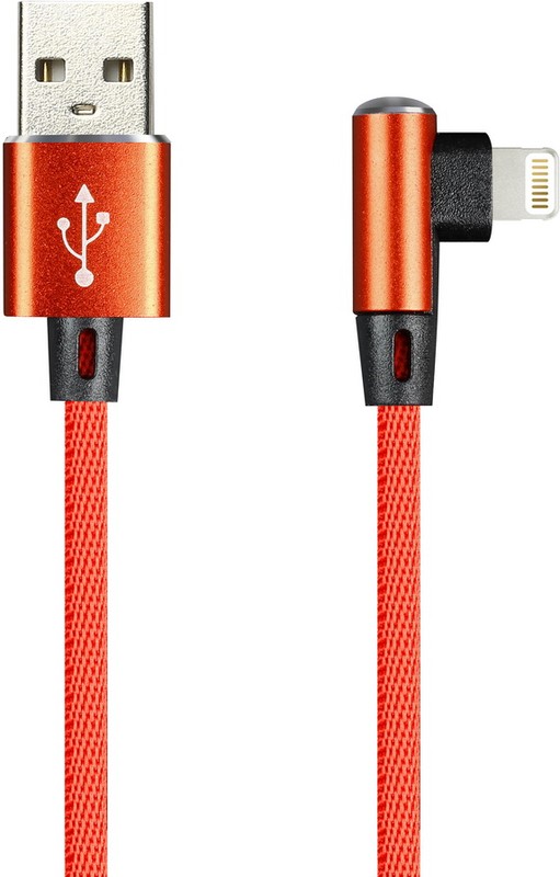 

Кабель USB-Lightning 8-pin(m), угловой, 2A, 1м, красный Smartbuy FLOW 3D L-TYPE (iK-512FLL red), FLOW 3D L-TYPE
