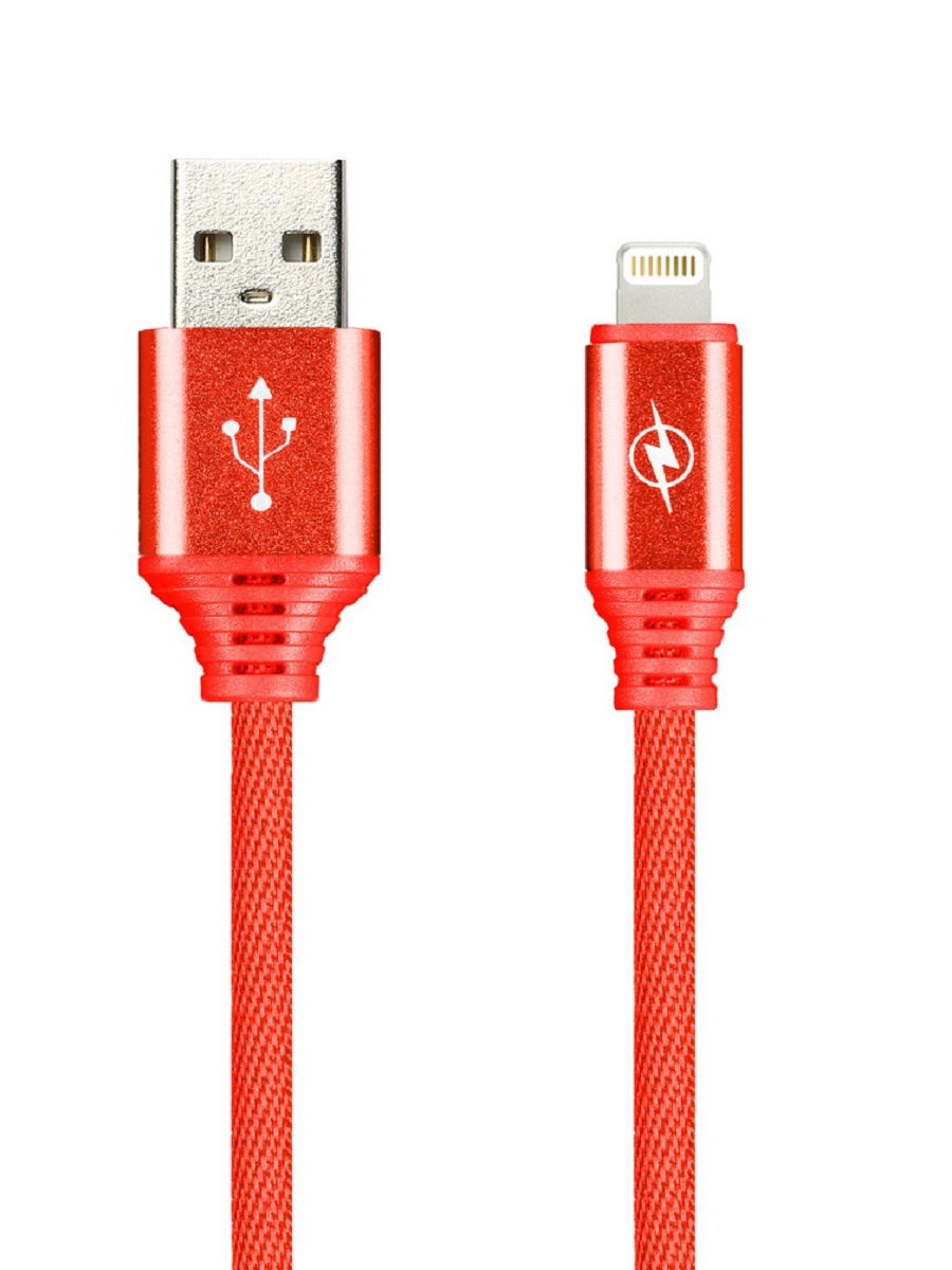 

Кабель USB-Lightning 8-pin(m), 2A, 1м, красный Smartbuy TWILL (iK-512MTW red), TWILL