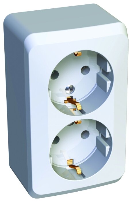 

Розетка Schneider Electric ЭТЮД, открытый монтаж, 2-х постовая, с з/к, 16A, в сборе, IP20, белый (9723104)