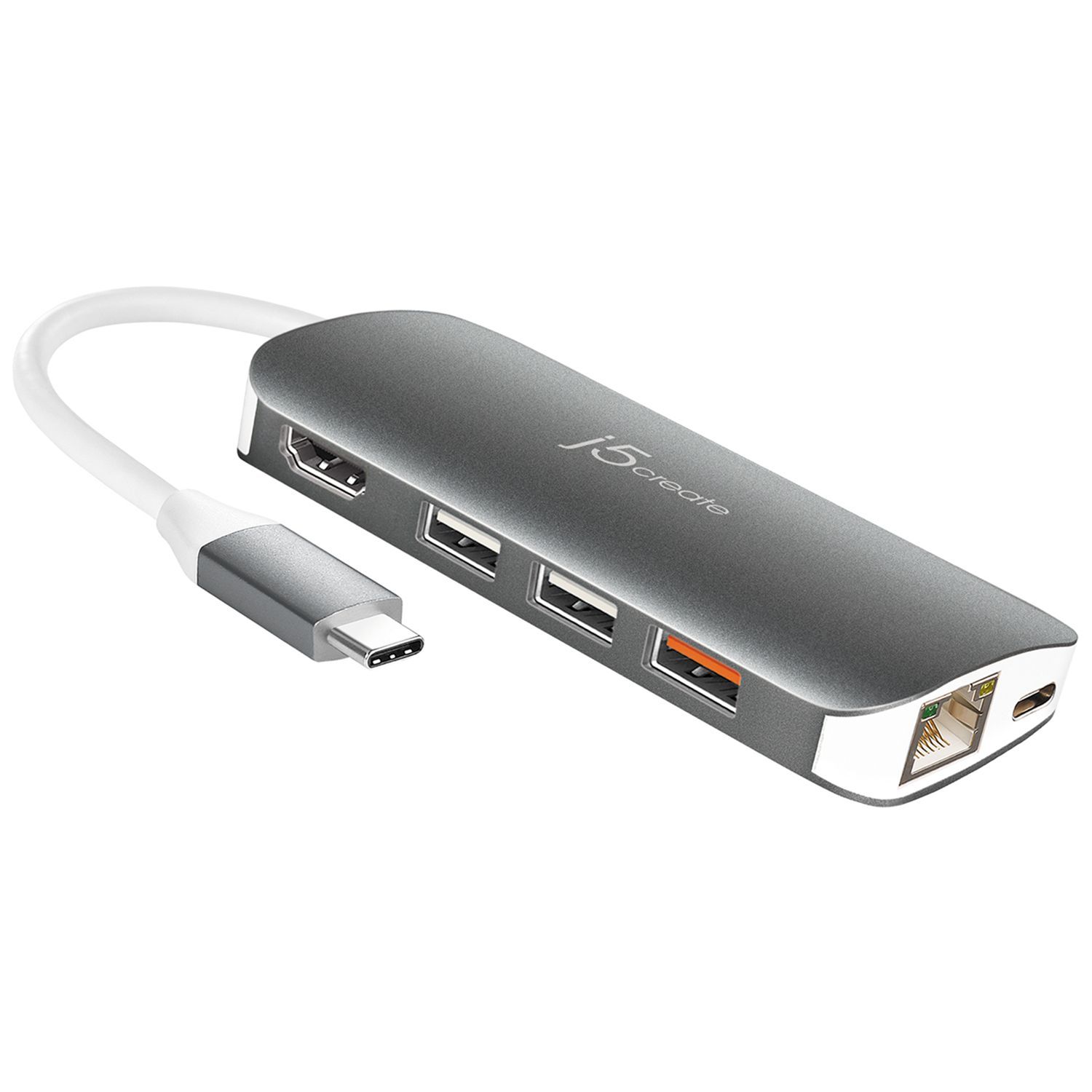 Мультипортовый адаптер j5create USB-C Multi Adapter, серебристый