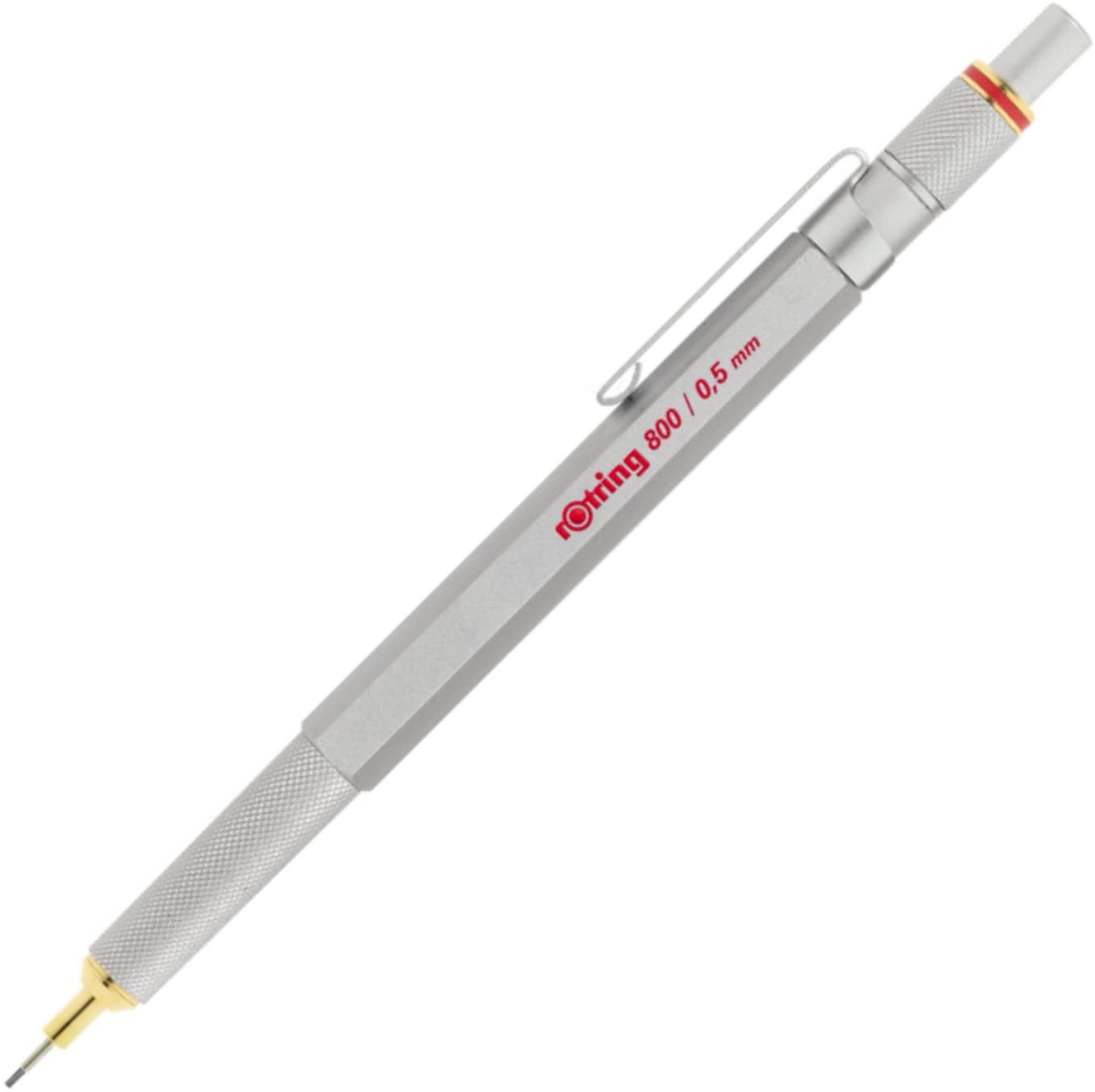 

Карандаш механический 0.5мм, с ластиком, алюминий, серебристый, Rotring Rotring 800 (1904449), Rotring 800