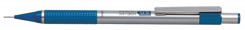 

Карандаш механический 0.5мм, металл, серебристый, Zebra M-301-BL (M-301-BL), M-301-BL