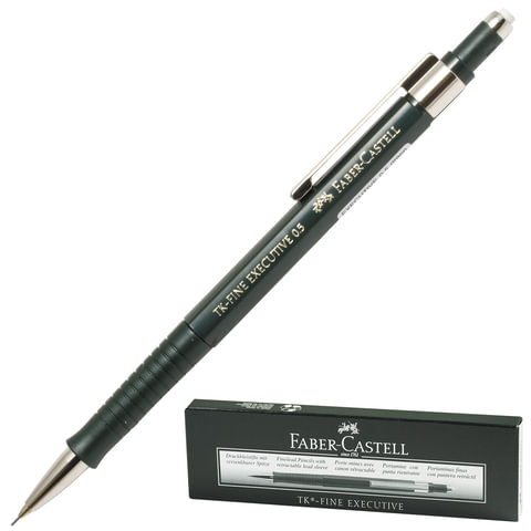 Карандаш механический 0.5мм В, НВ, пластик, зеленый, FABER-CASTELL TK-Fine Executive (131500)