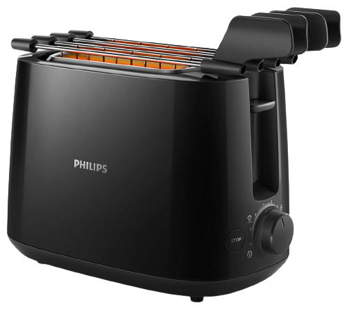 Тостер Philips HD2583/90 650Вт, подогрев, размораживание, черный (HD2583/90) HD2583/90 HD2583/90 - фото 1