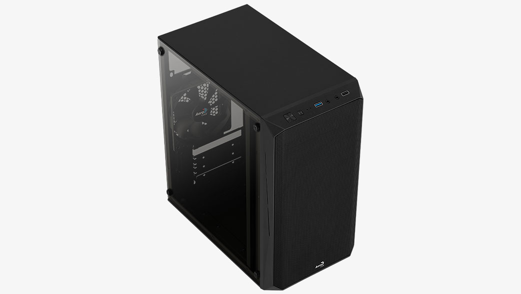 Корпус AeroCool CS-107-A-BK-v1, Mini-Tower, без БП, черный