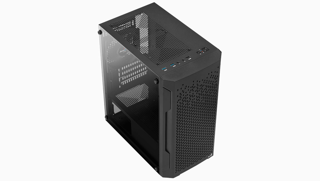 Корпус AeroCool Trinity Mini-G-BK-v1, mATX, Mini-Tower, 2xUSB 3.0, черный, без БП (Trinity Mini-G-BK-v1)