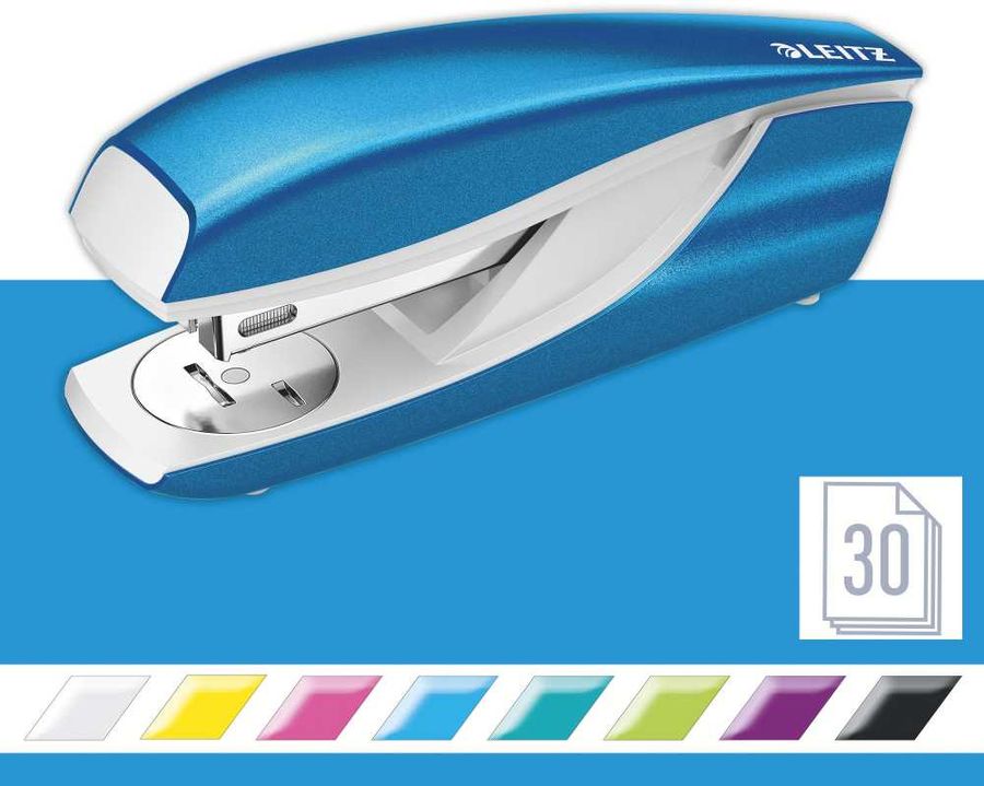 

Степлер ручной до 30 листов, 200 скоб - 24/6 26/6 , синий, Esselte Leitz NeXXt WOW (55022036), Leitz NeXXt WOW