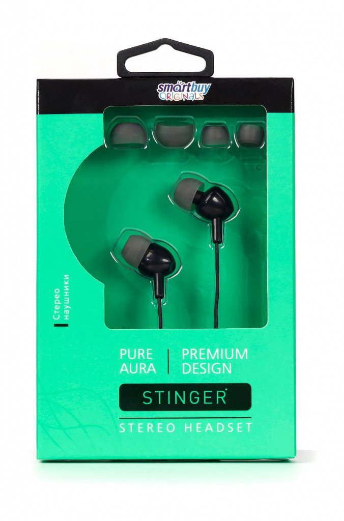 

Проводные наушники SmartBuy STINGER, Jack 3.5mm, черный (SBE-601), STINGER