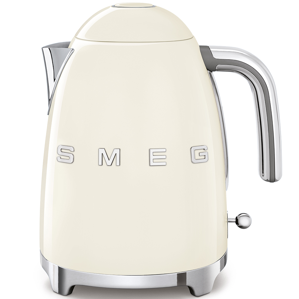 

Чайник электрический SMEG стиль 50-х гг KLF03 1.7л. 2.4 кВт, нержавеющая сталь, кремовый (KLF03CREU), KLF03