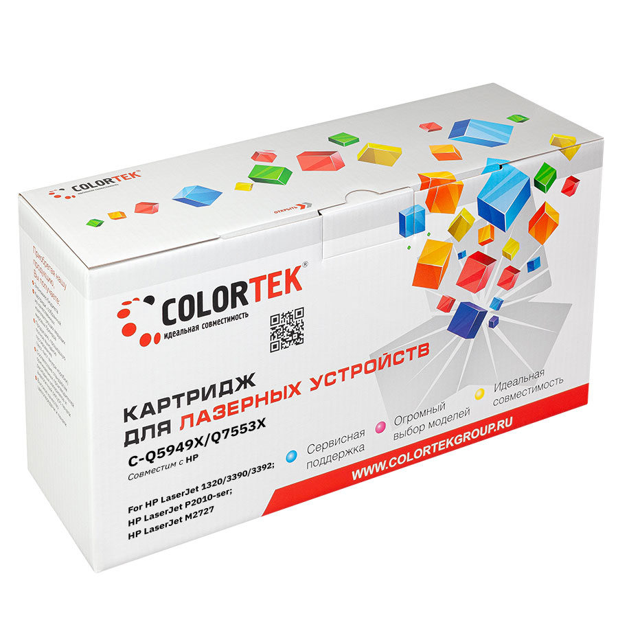 

Картридж лазерный Colortek CT-Q5949X/Q7553X (Q5949X/Q7553X), черный, 7000 страниц, совместимый для LJ 1320/3390/3392/P2010-ser/P2014/P2015/M2727