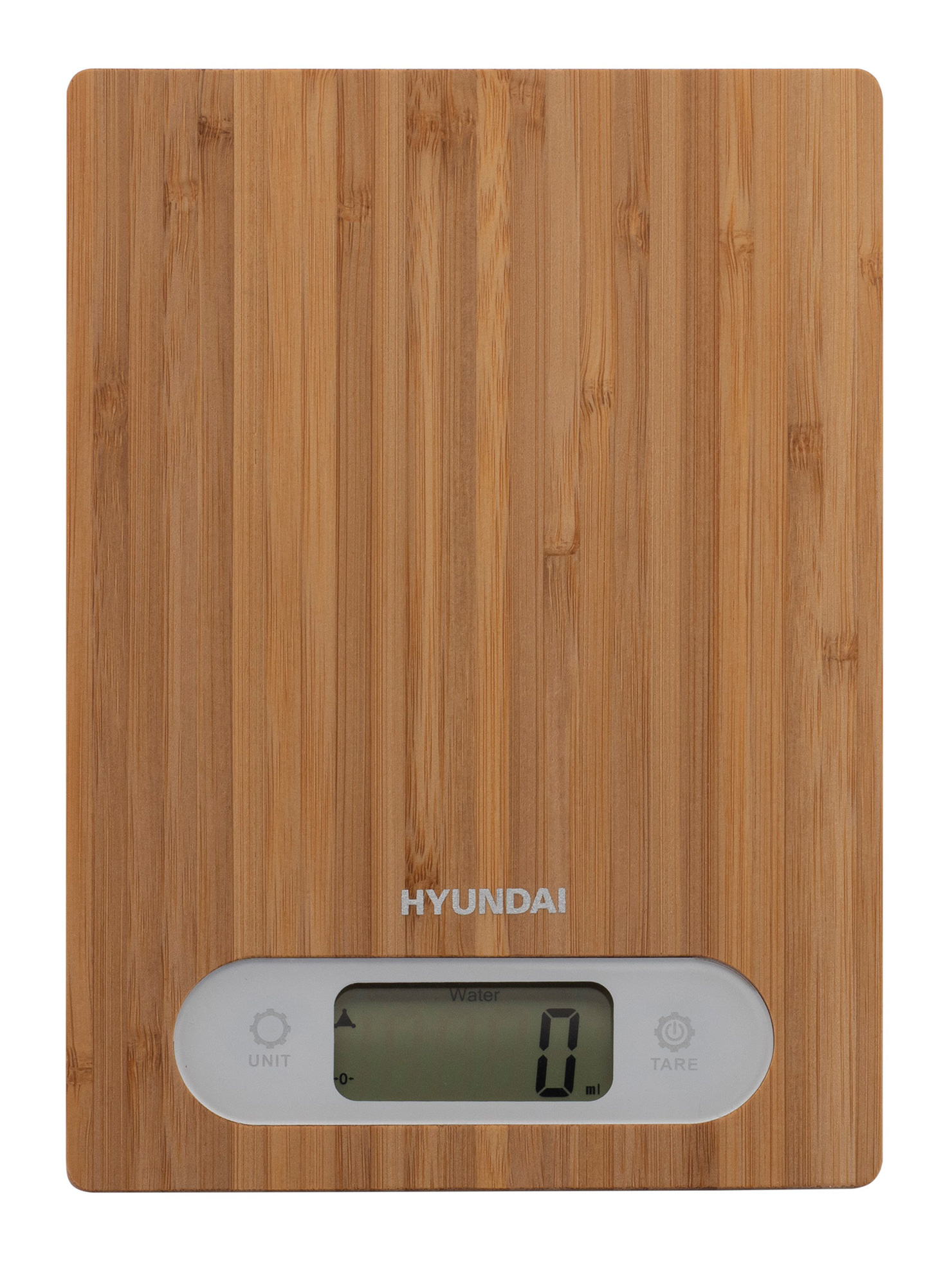 Кухонные весы электронные Hyundai HYS-KB411 5кг, 2 ААА, бамбук (HYS-KB411)