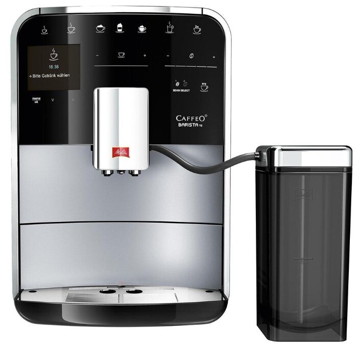 Кофемашина автоматическая Melitta Caffeo F 850-101 Barista TS Smart, зерновой / молотый, 1.8л, автоматический капучинатор, дисплей, управление со смартфона, серебристый, 1450Вт (21784)