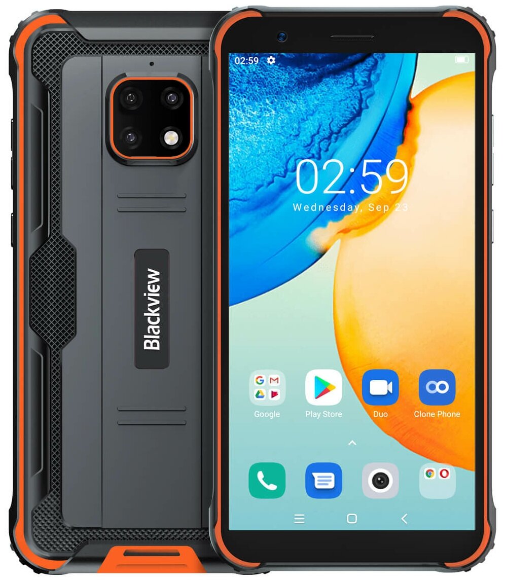 

Смартфон Blackview BV4900 Pro, 5.7" 720x1440 IPS, MediaTek Helio P22, 4Gb RAM, 64Gb, 3G/4G, NFC, Wi-Fi, BT, 3xCam, 2-Sim, 5580mAh, Micro-USB, Android 10, черный/оранжевый, ударопрочный корпус, BV4900 Pro