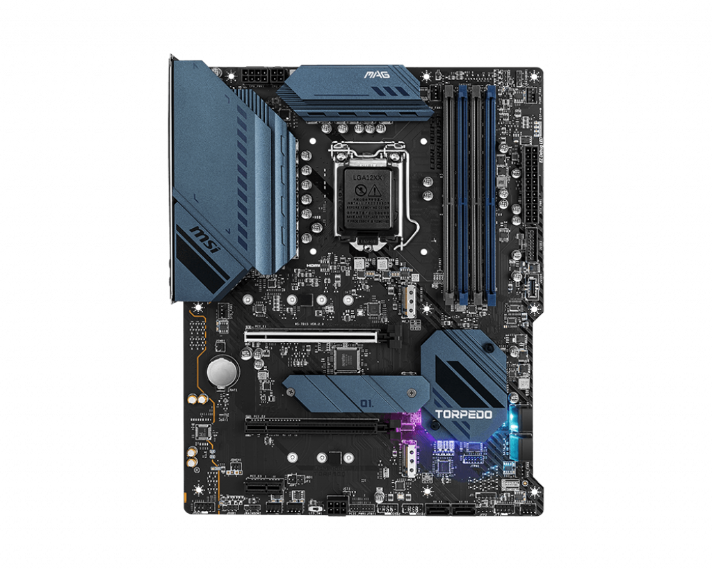

Материнская плата MSI MAG B560 TORPEDO, Socket1200, Intel B560, 4xDDR4, 2PCI-Ex16, 6SATA3, 7.1-ch, GLAN, 2.5GLAN, 6 USB 3.2, 2 USB Type-C, HDMI, DP, ATX, Retail, MAG B560 TORPEDO