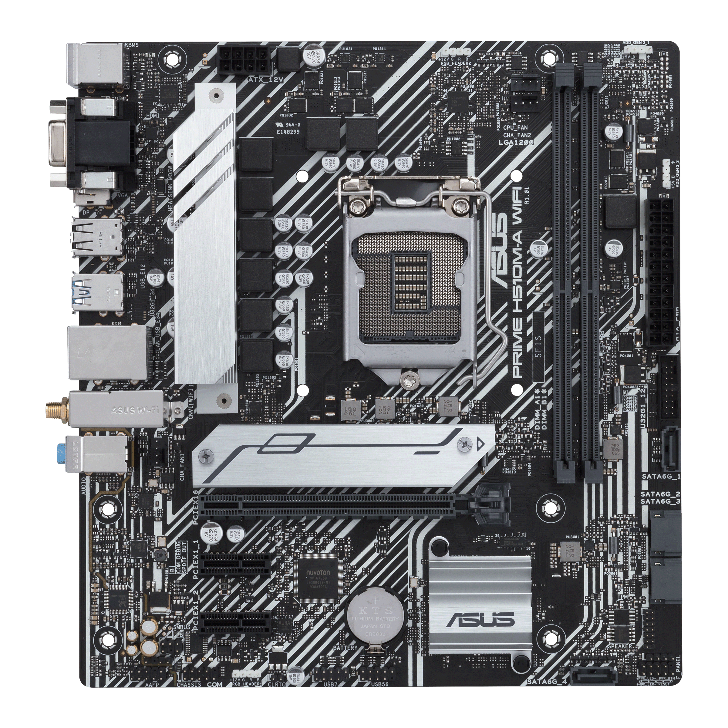 

Материнская плата ASUS PRIME H510M-A WIFI, Socket1200, Intel H510, 2xDDR4, PCI-Ex16, 4SATA3, 7.1-ch, GLAN, 4 USB 3.2, VGA, HDMI, DP, mATX, Retail, PRIME H510M-A WIFI