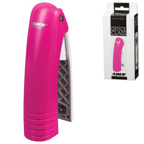 Степлер ручной до 20 листов - 24/6, 26/6, розовый, LACO SH 486 (SH 486)