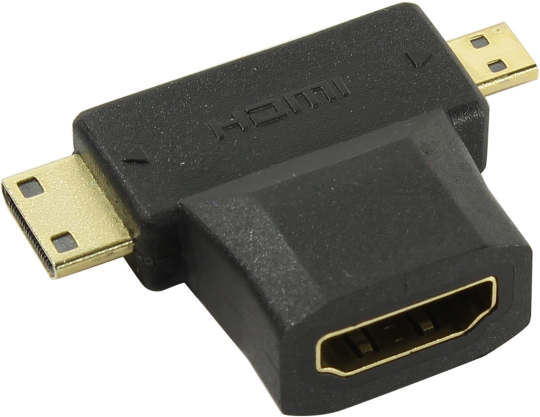 Переходник (адаптер) Mini HDMI(19M)-Micro HDMI(19M) угловой, черный Smartbuy (A119)