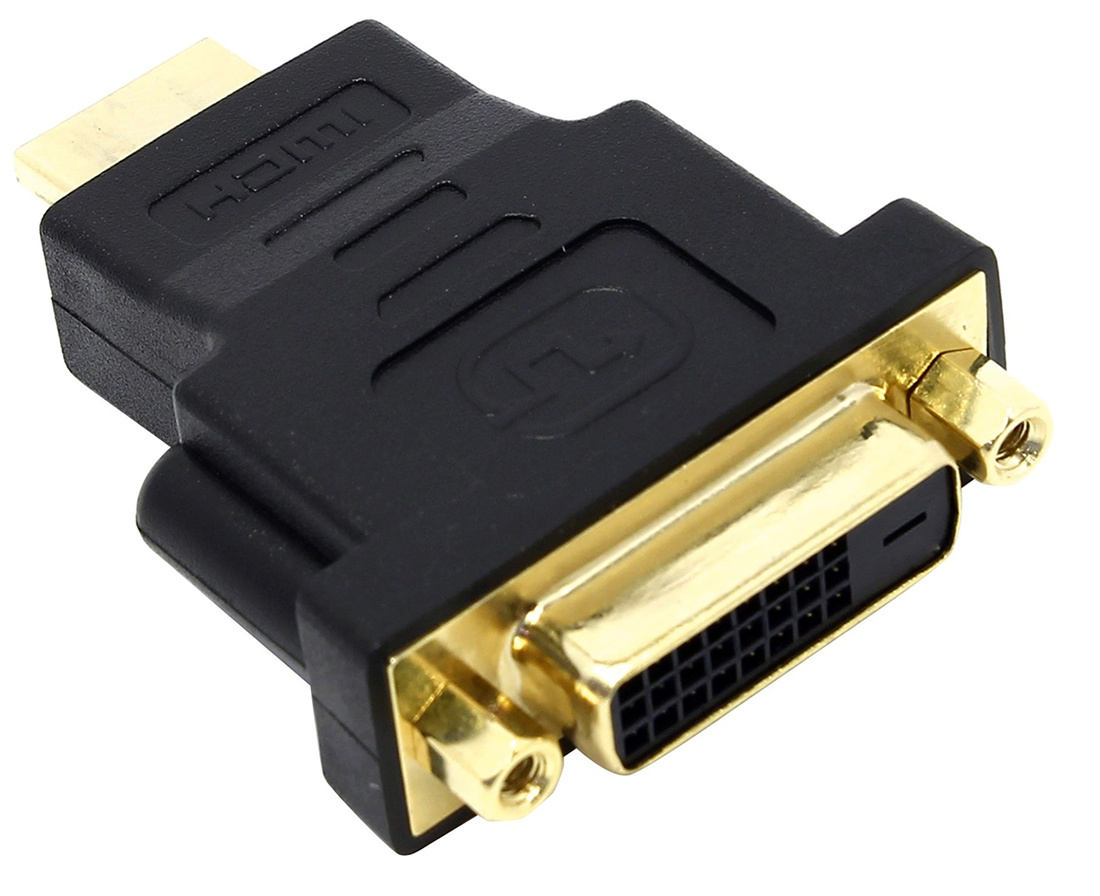 

Переходник (адаптер) HDMI(19M)-DVI-D(F), черный Smartbuy (A121)