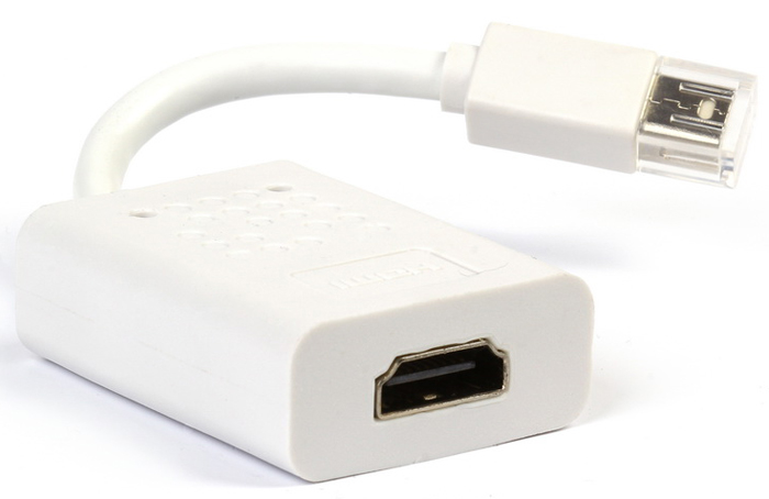 

Кабель-переходник (адаптер) Mini DisplayPort(M)-HDMI(19F), белый Smartbuy (A132)