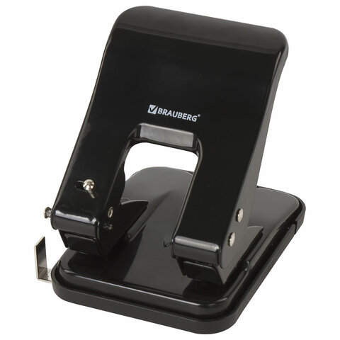 

Дырокол 25 листов, 2 отверстия 6мм, линейка, черный, BRAUBERG Easy Press (227791), Easy Press