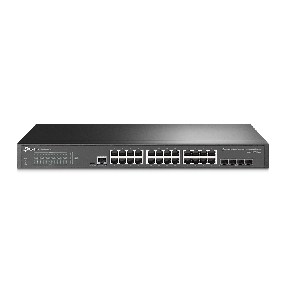 Коммутатор TP-LINK TL-SG3428, управляемый, кол-во портов: 24x1 Гбит/с, кол-во SFP/uplink: SFP 4x1 Гбит/с, установка в стойку (TL-SG3428)