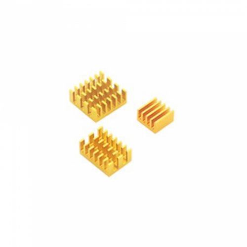 Набор радиаторов ACD 3 in 1 Heat Sink Set для Raspberry Pi 4B, золотистый