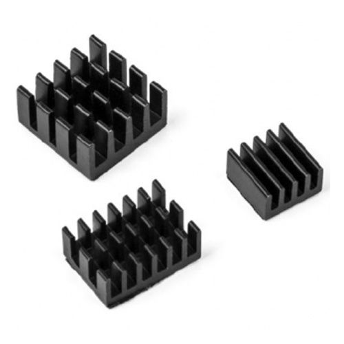 Набор радиаторов ACD 3 in 1 Heat Sink Set для Raspberry Pi 4B, Aluminum, 15x10x5мм, 14x14x6мм, 8.8x8.8x5мм, 3шт, черный (RA537)