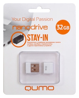 

Флешка 32Gb USB 2.0 QUMO Nano nanoDrive, белый (QM32GUD-NANO-W), nanoDrive