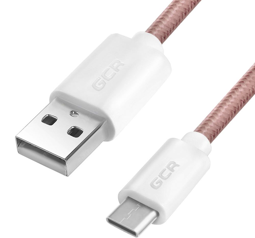 

Кабель USB 2.0(Am)-USB 2.0 Type-C(m), 3A Quick Charge, 50см, розовый Greenconnect GCR-51707 (GCR-51707), GCR-51707