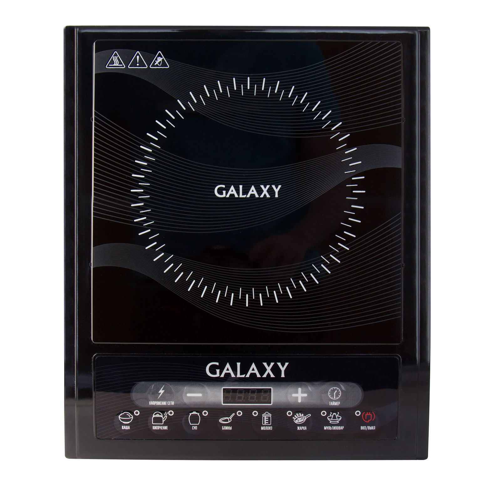 

Плита компактная электрическая Galaxy GL3054, стеклокерамика, индукционная, 2000Вт, конфорок - 1шт., черный (гл3054), GL3054