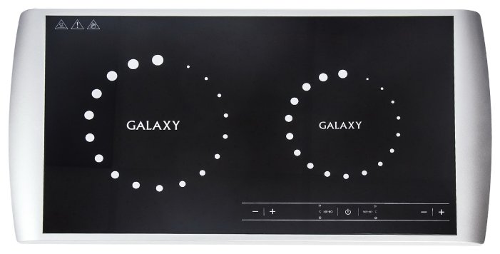 Плита компактная электрическая Galaxy GL3056, стеклокерамика, индукционная, 2900Вт, конфорок - 2шт., черный/серебристый (гл3056), цвет черный/серебристый